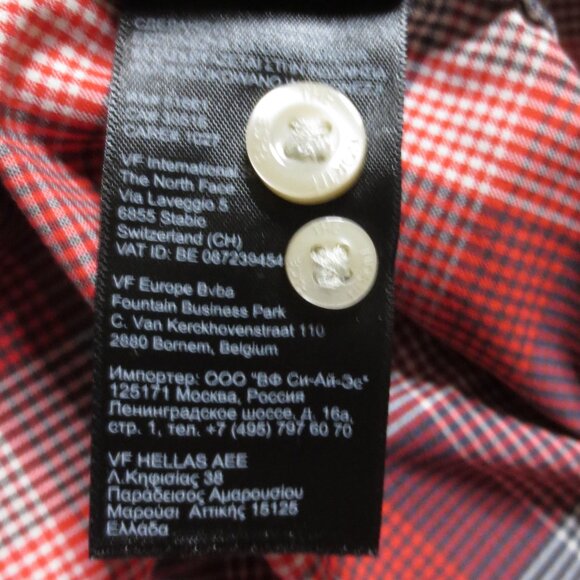 THE NORTH FACE mens SHIRT plaid RED blue BUTTON DOWN white SIZE XL - Picture 10 of 11